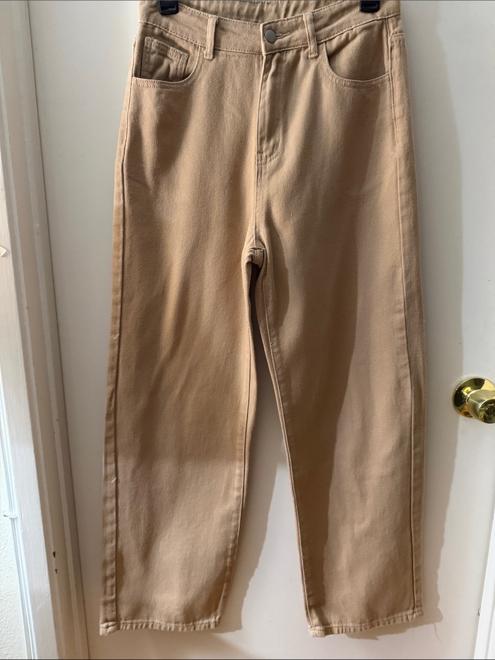 Wide Leg Jeans in Beige - Women's Flare & Wide Leg Medium